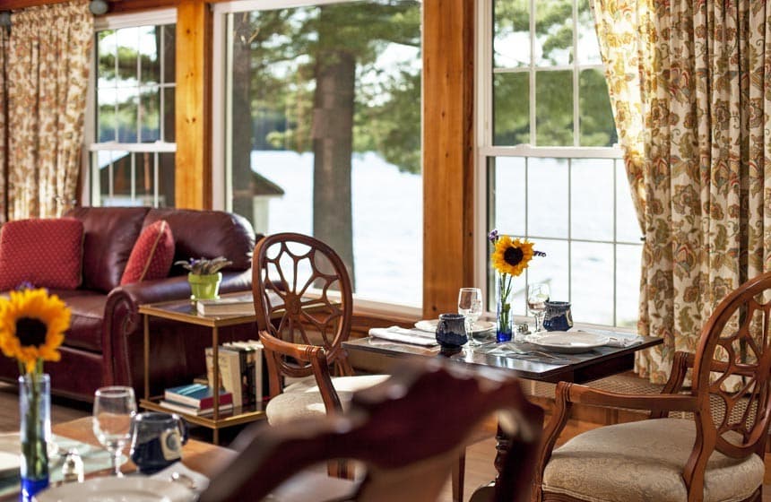 A dining room with views