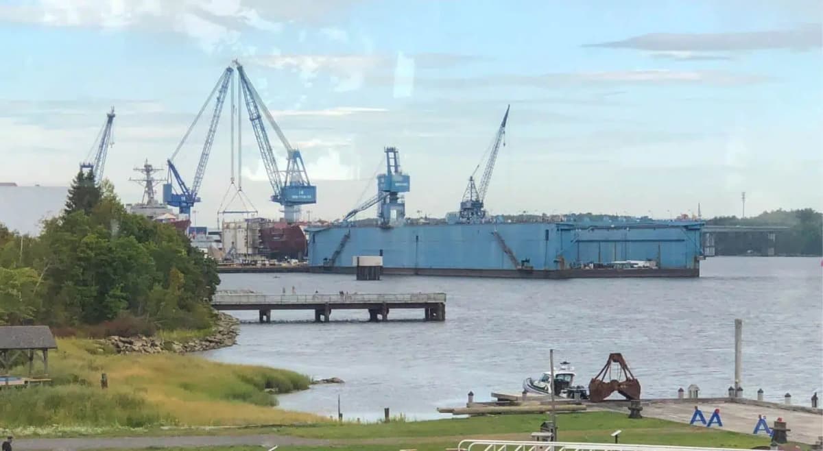 Exterior view of shipbuilding yeard near the museum