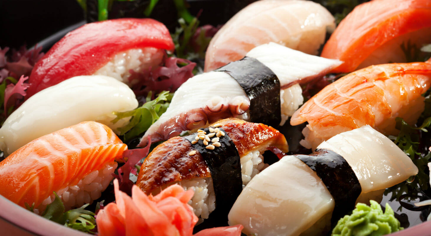 Japanese sushi and sashimi platter