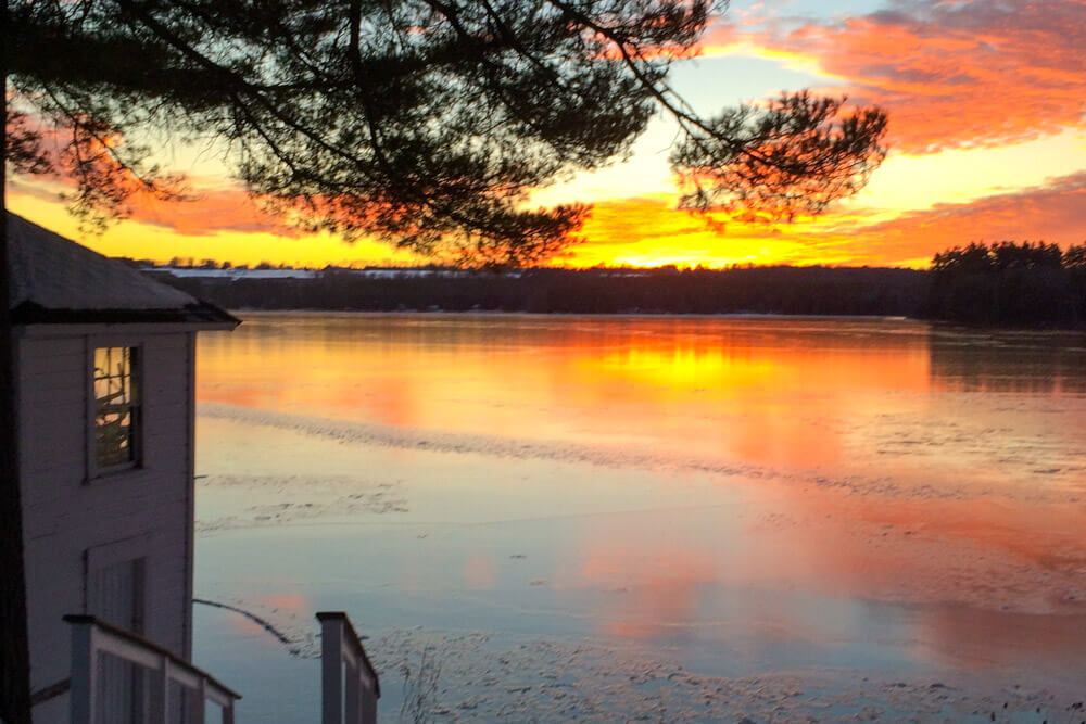 Winter Sunset Over Tripp Lake