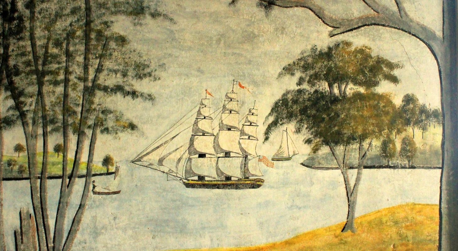 Painting of a ship from the Rufus Porter Museum