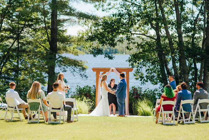 A couple weds on a beautiful summer day